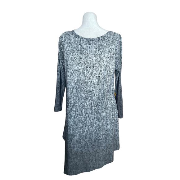 Clara Sun Woo Artsy Asymmetrical Tunic Top Gray Black Slinky Blouse Women's XS‎ - Picture 6 of 9